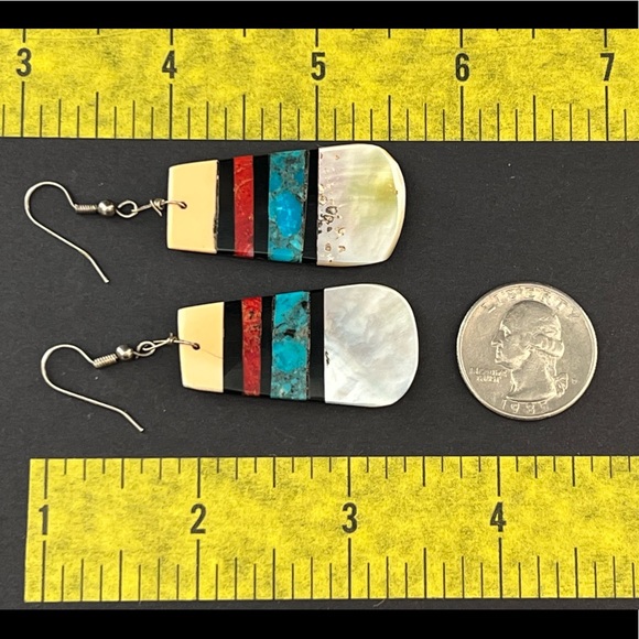 Native American Turquoise Dangle Earrings - Picture 7 of 7